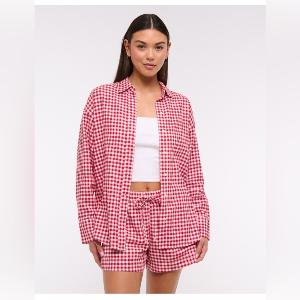 Abercrombie & Fitch Oversized Linen-Blend Shirt NWT